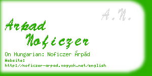 arpad noficzer business card